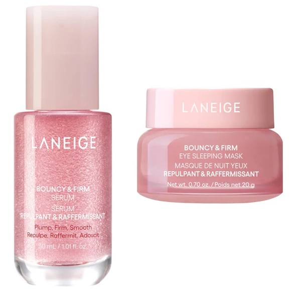 New Laneige BUNDLE Bouncy and Firm Eye Sleeping Mask & Serum